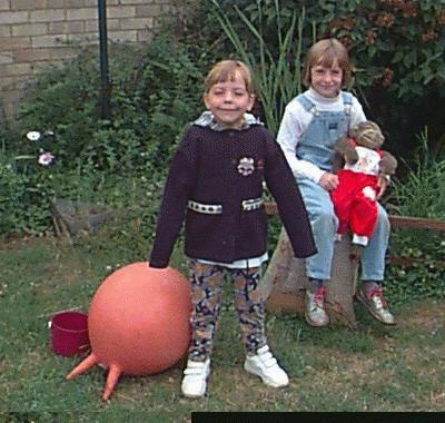 Beth and Zoe by frog pond.